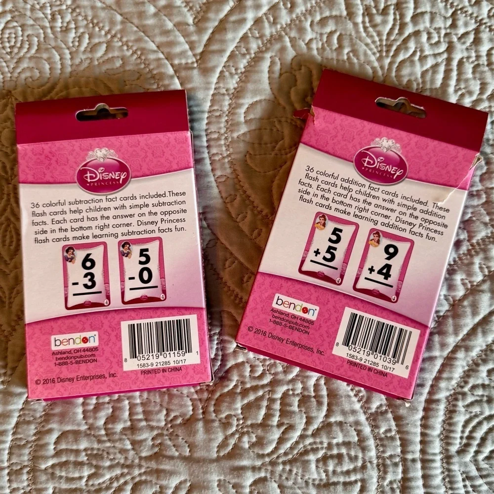NIB Disney Princess Pink Flash Learning Cards Set Addition & Subtraction